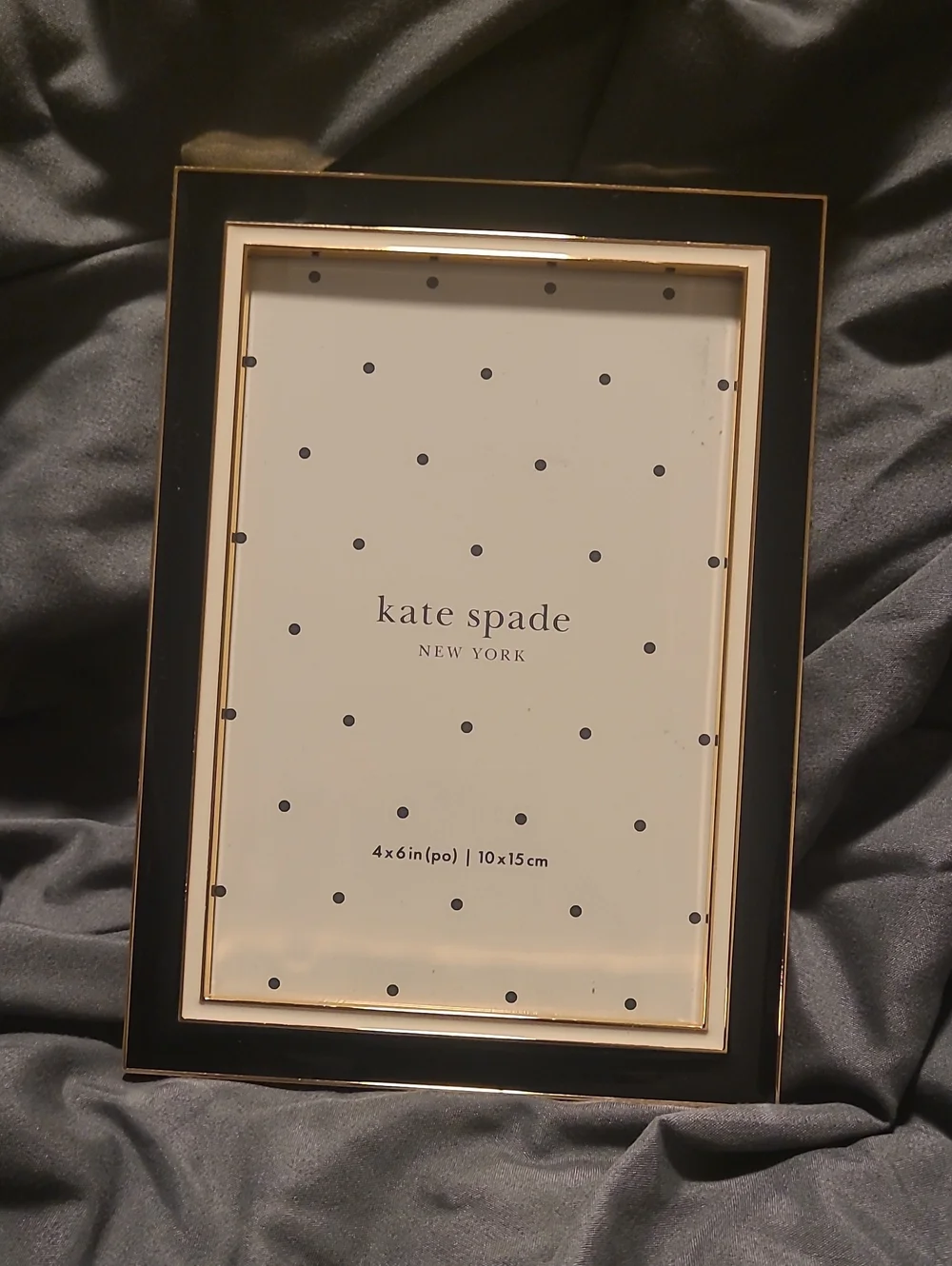 kate spade Black and Gold Polished Photo Frame - 4x6